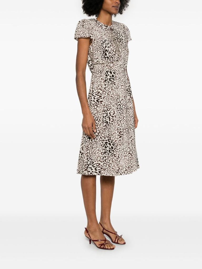 Leopard-print Midi Dress