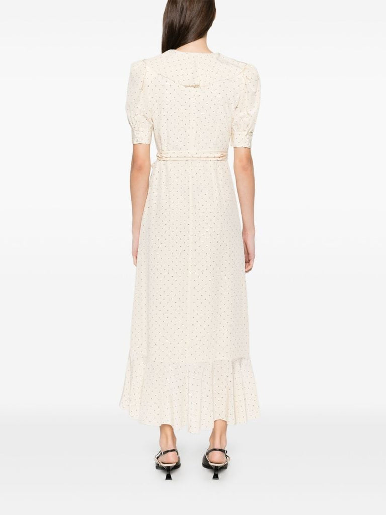 Neutral Polka Dot-print Dress
