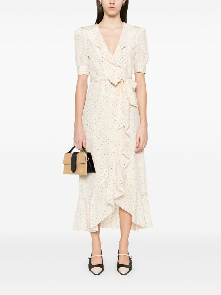 Neutral Polka Dot-print Dress