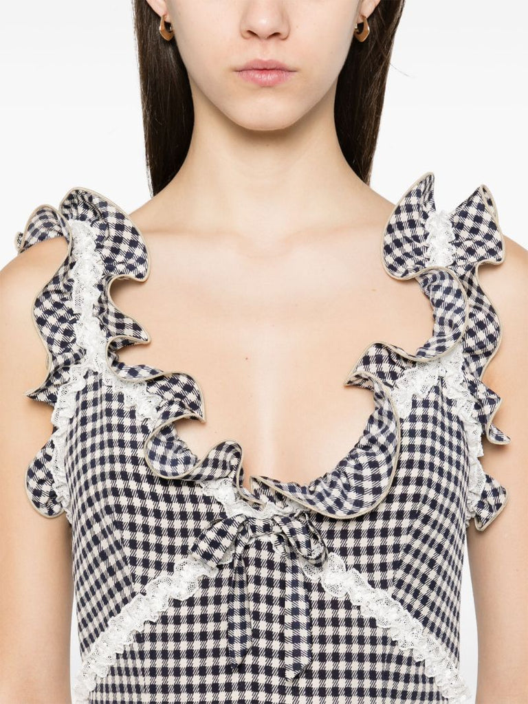 Black Gingham-check Dress
