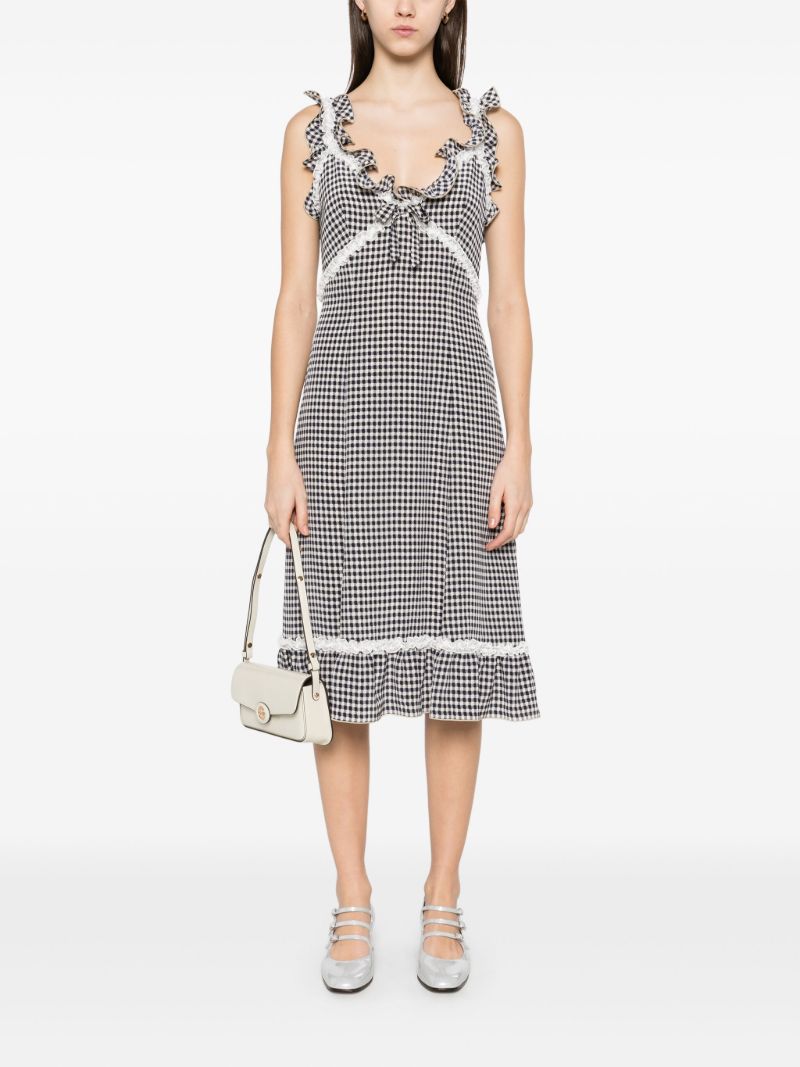 Black Gingham-check Dress