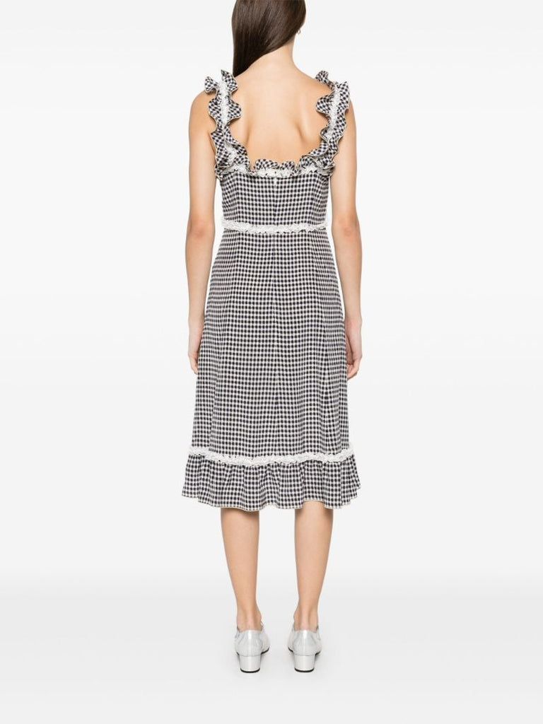 Black Gingham-check Dress