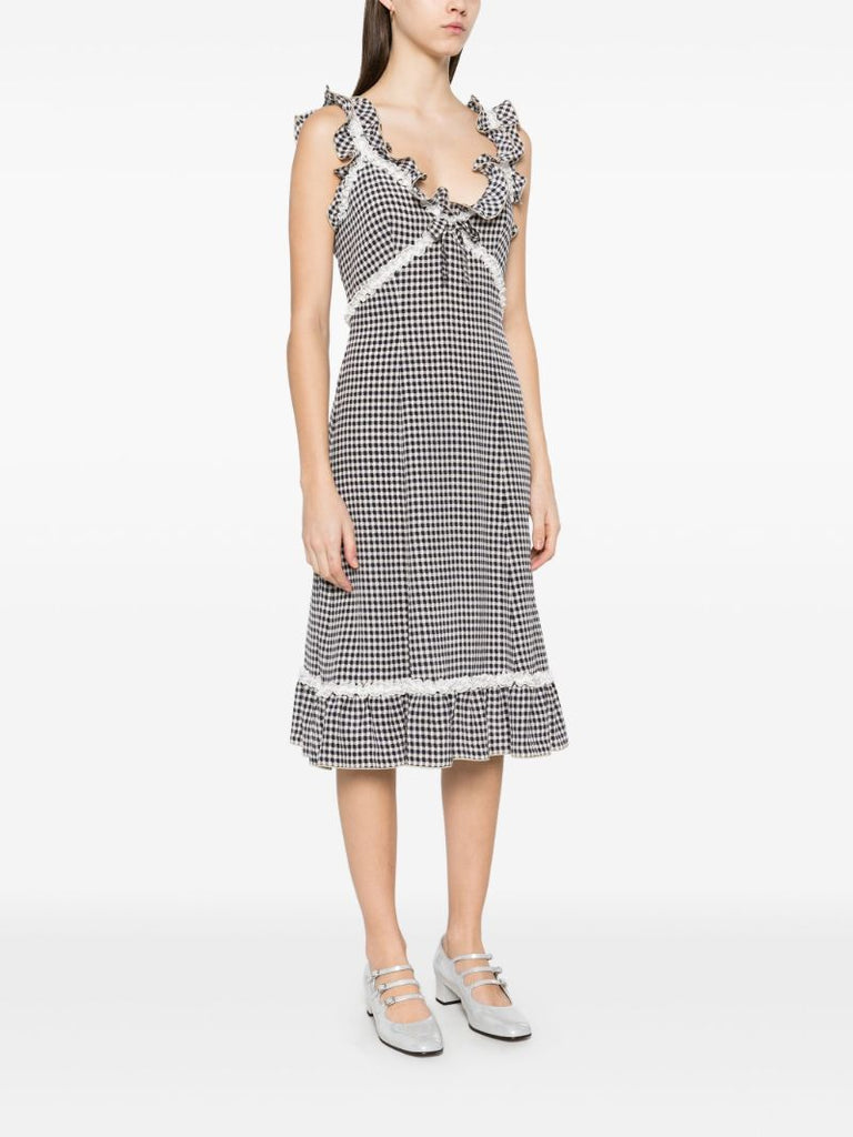 Black Gingham-check Dress