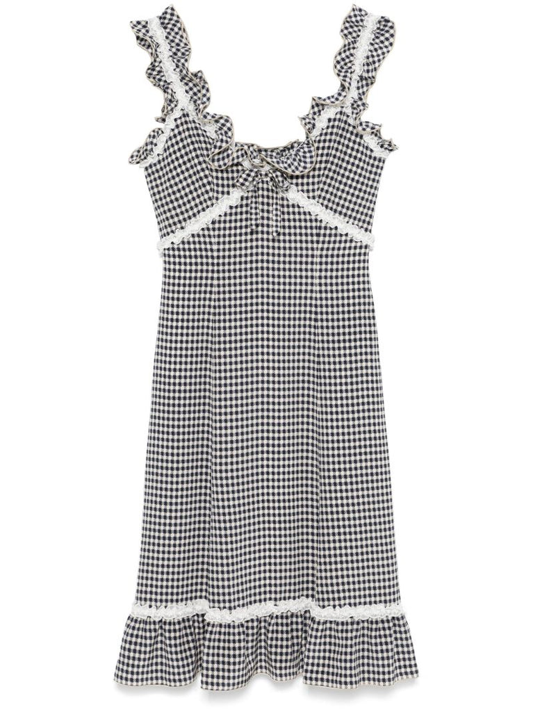 Black Gingham-check Dress