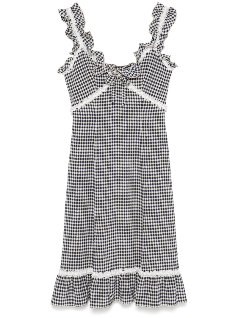 Black Gingham-check Dress