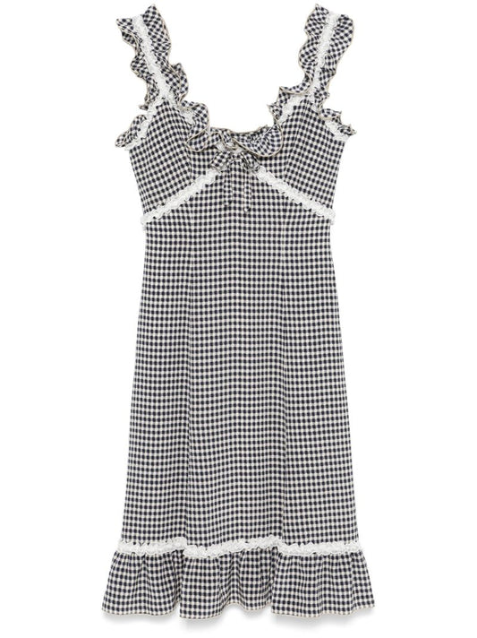 Black Gingham-check Dress