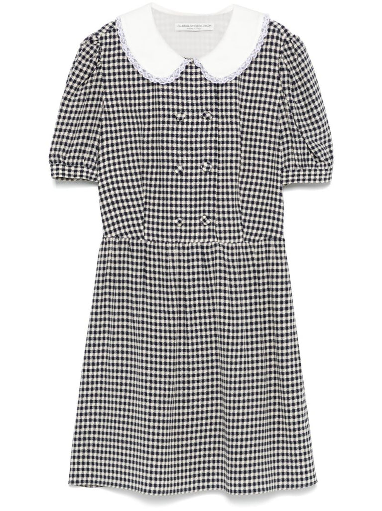 Blue Gingham-check Dress