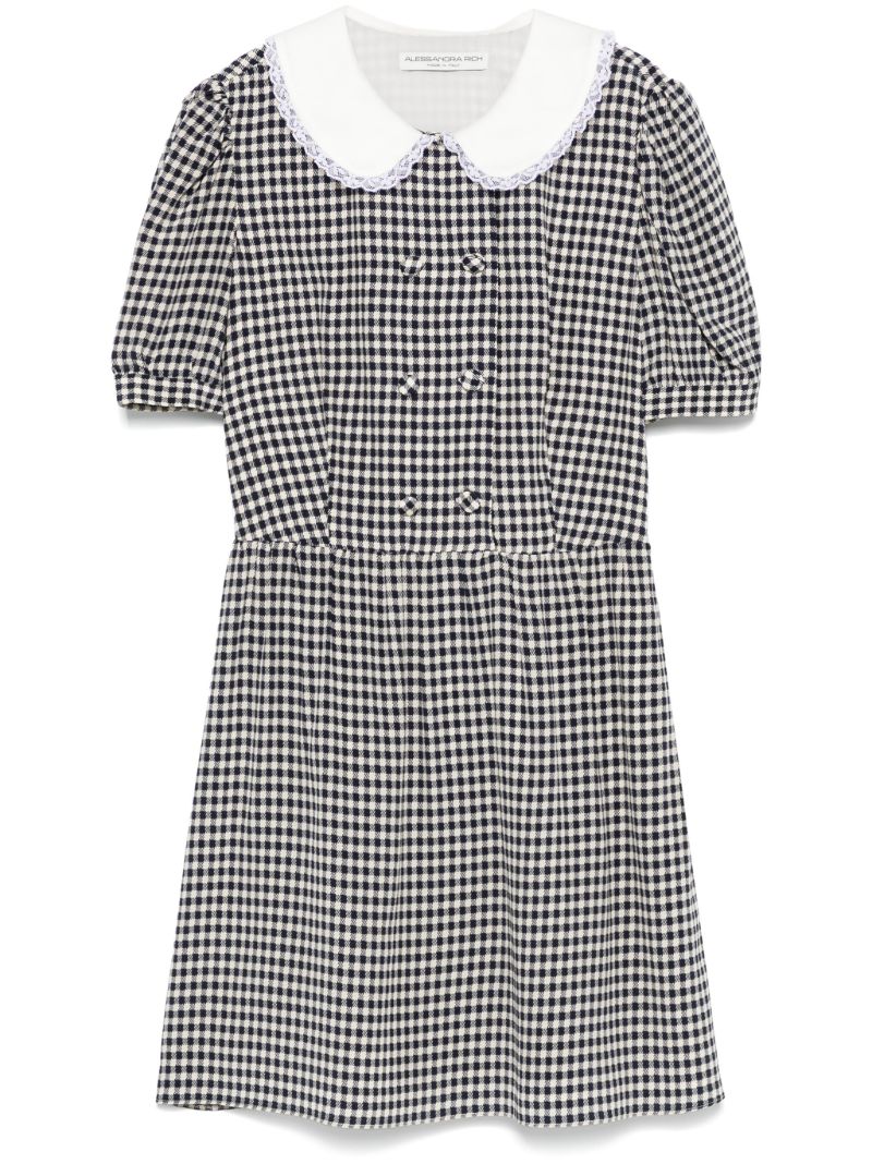Blue Gingham-check Dress