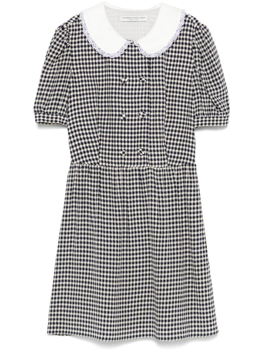 Blue Gingham-check Dress