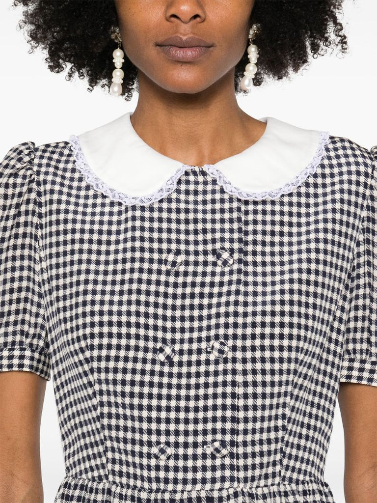 Blue Gingham-check Dress