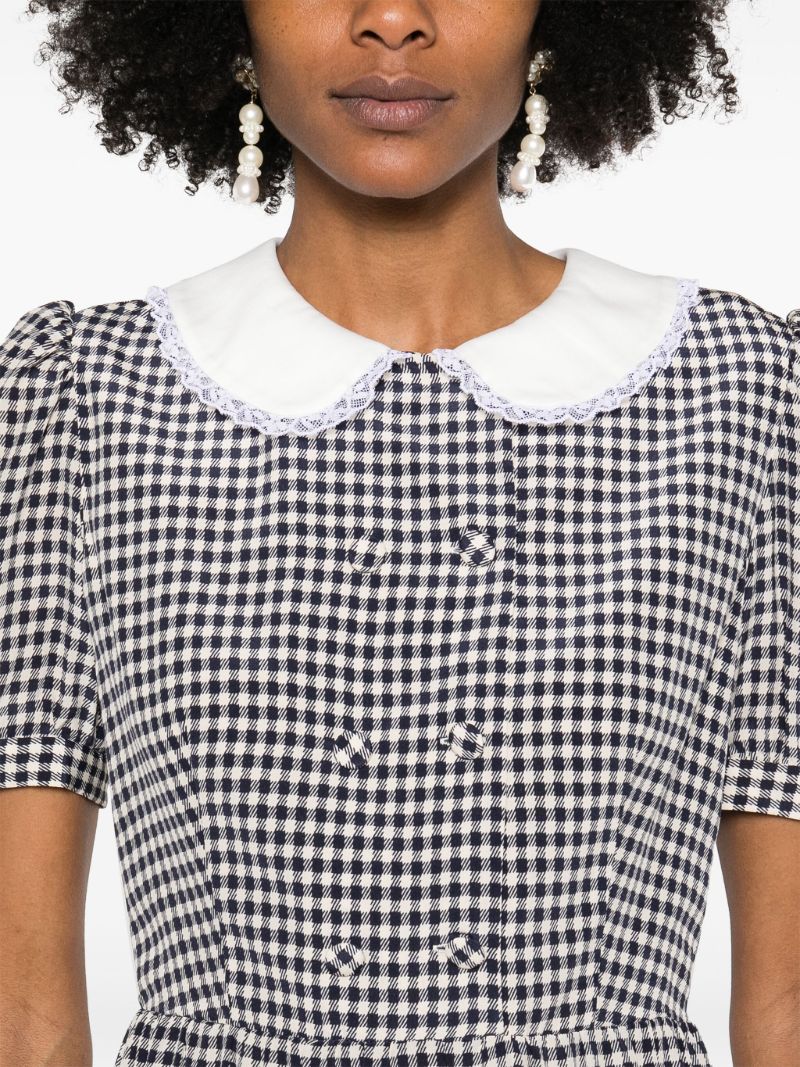 Blue Gingham-check Dress