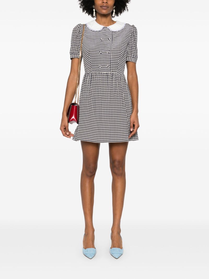 Blue Gingham-check Dress