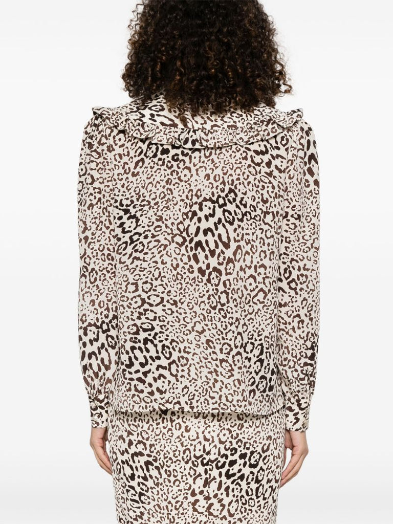 Leopard-print Silk Shirt