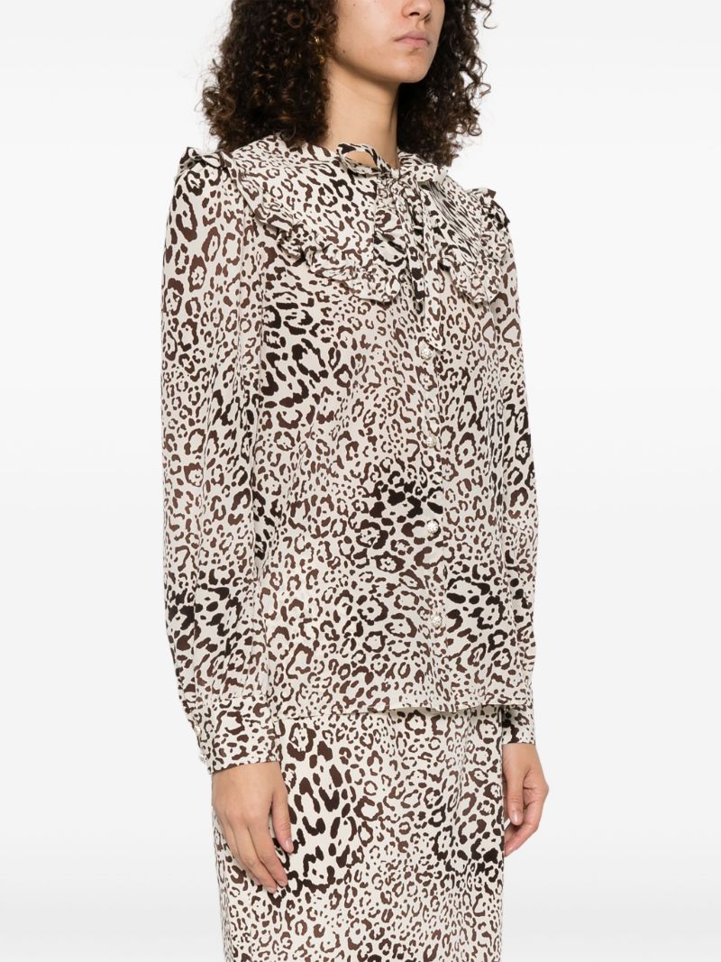Leopard-print Silk Shirt