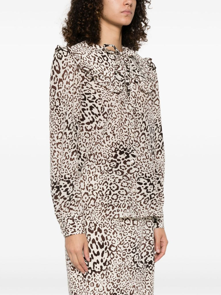 Leopard-print Silk Shirt