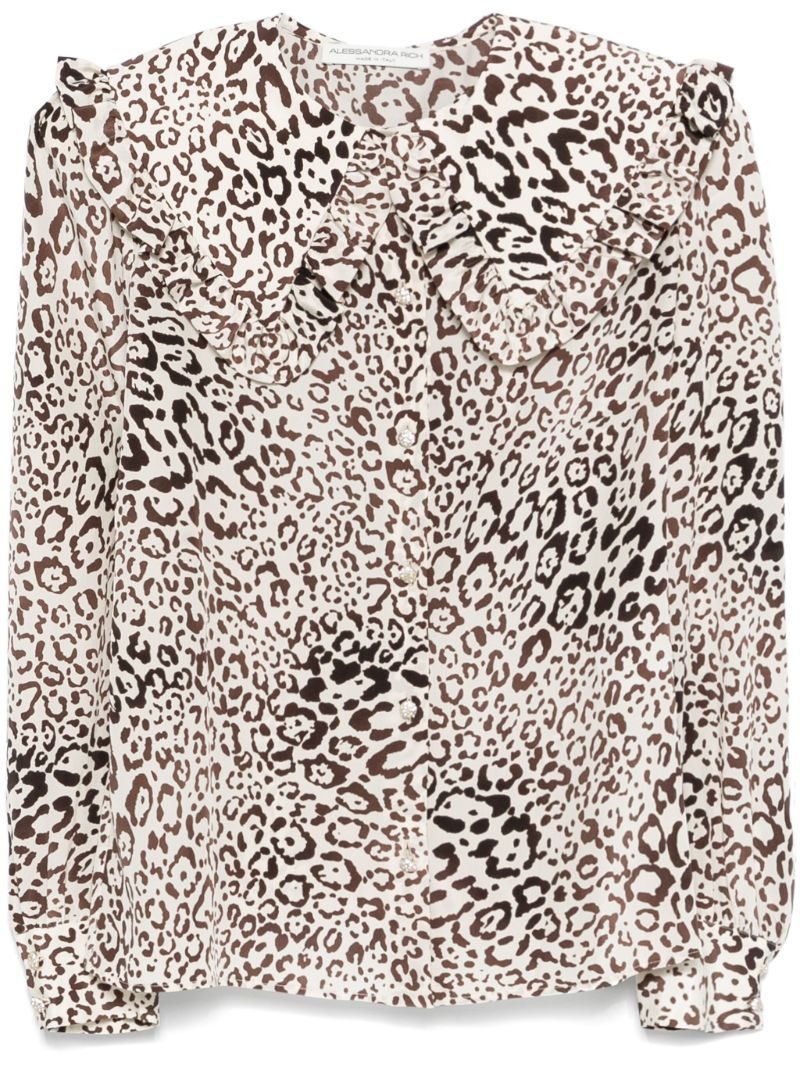 Leopard-print Silk Shirt