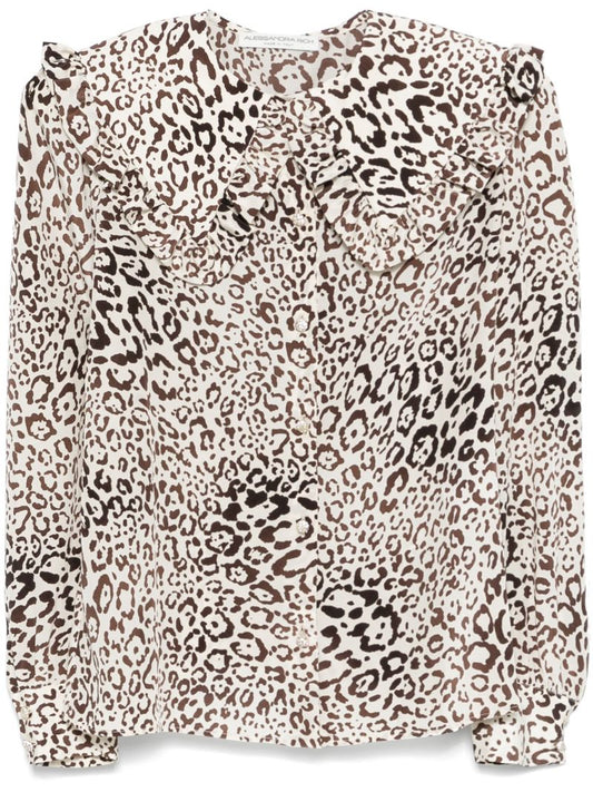 Leopard-print Silk Shirt