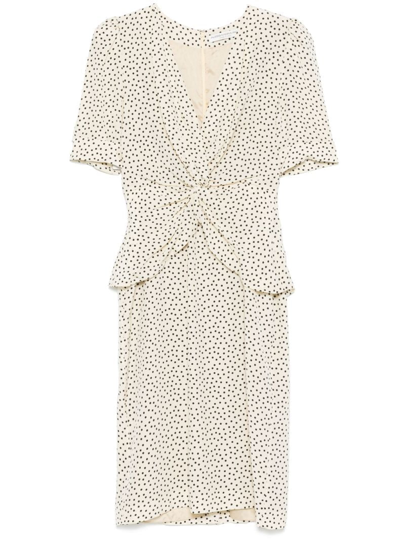 White Polka Dot-print Dress