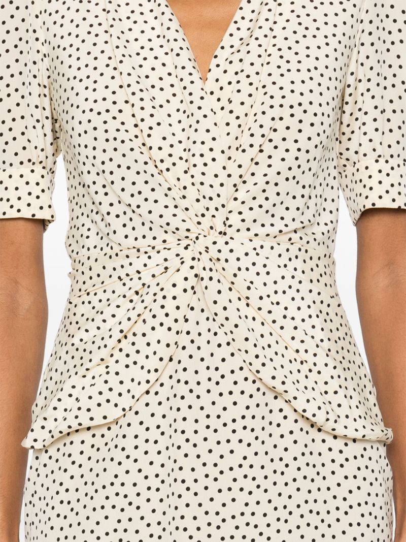 White Polka Dot-print Dress