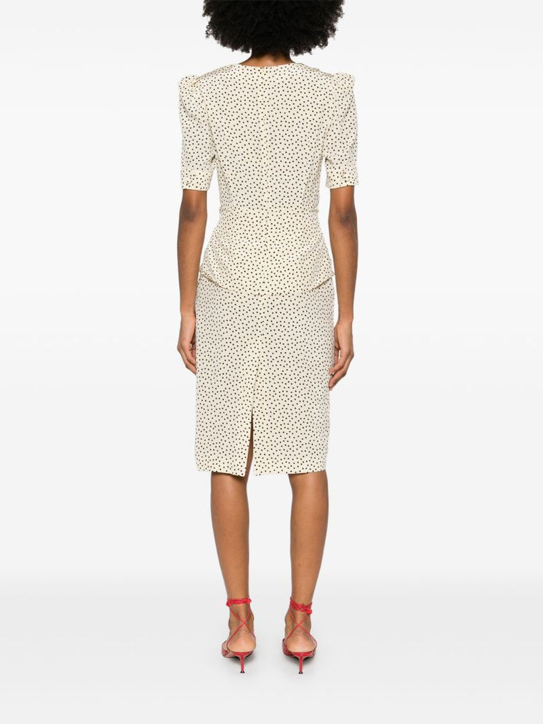 White Polka Dot-print Dress