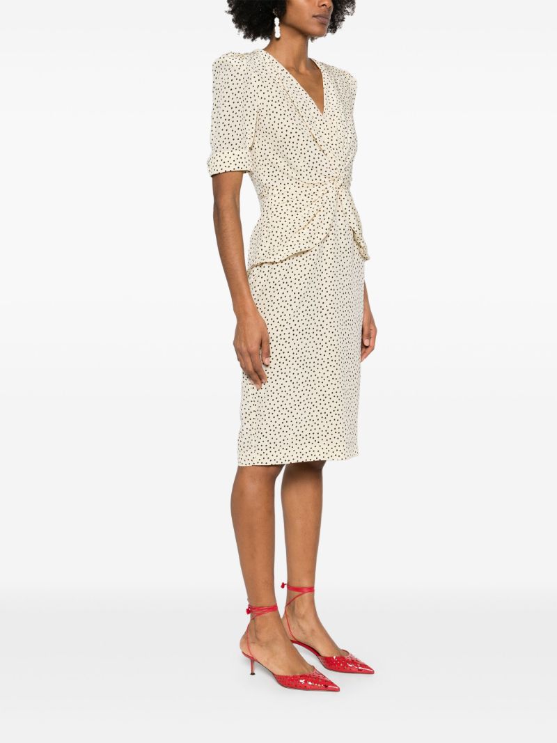 White Polka Dot-print Dress