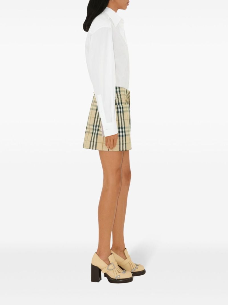 Check Denim Mini Skirt
