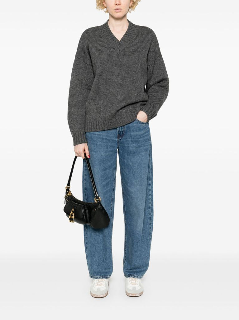 Blue Low Slung Barrel Jeans