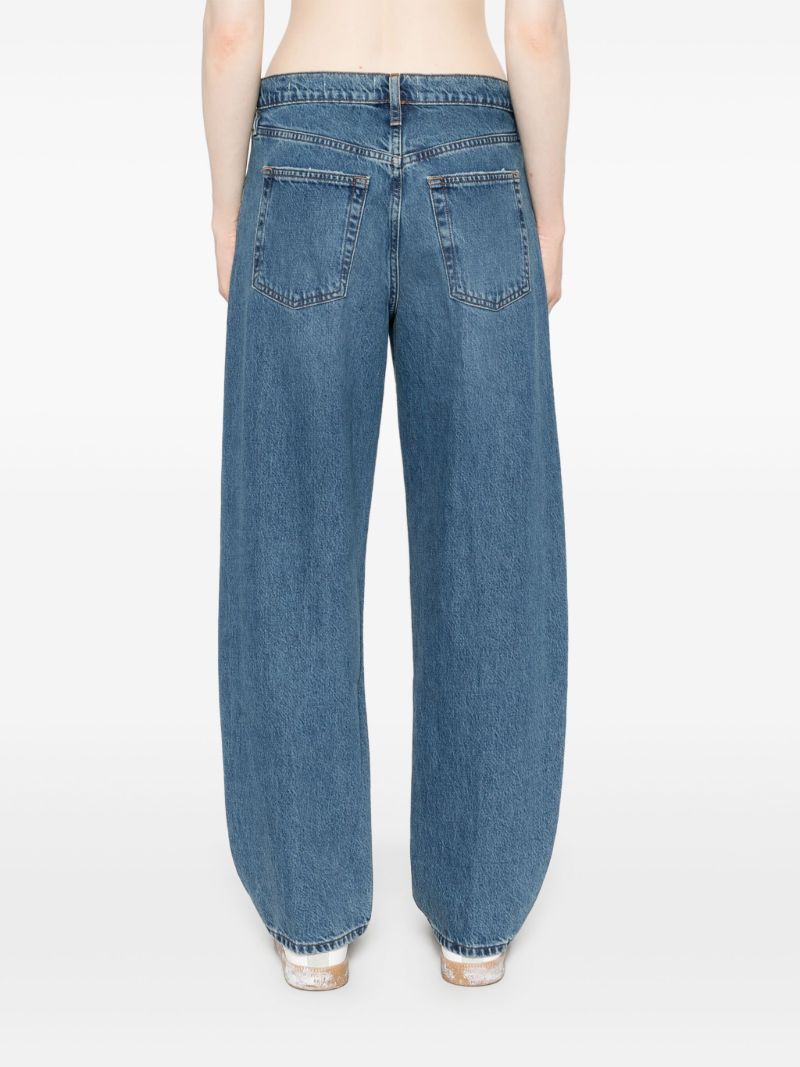 Blue Low Slung Barrel Jeans