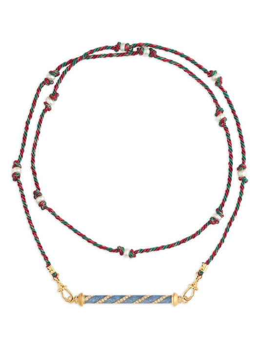 18k Yellow Gold Candy Cane Diamond Necklace