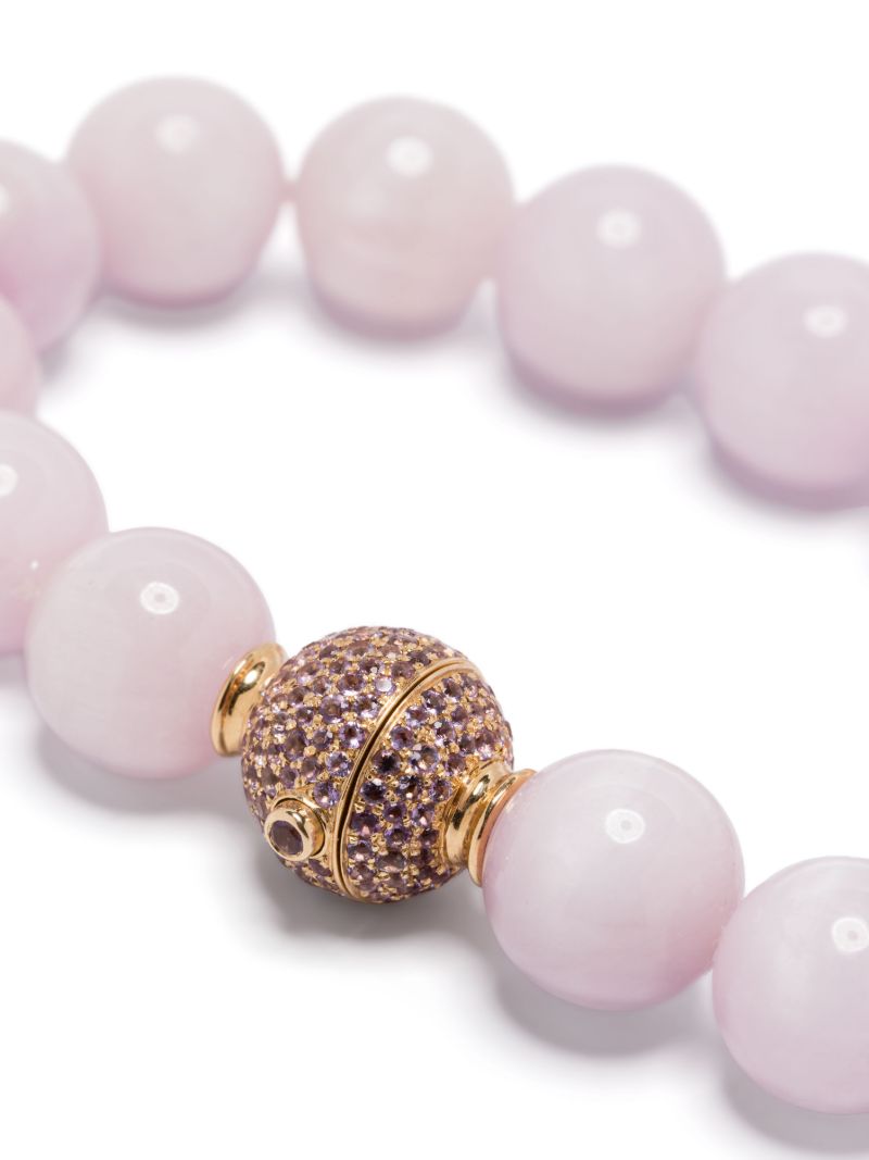 18k Yellow Gold Riviera Kunzite and Amethyst Bracelet