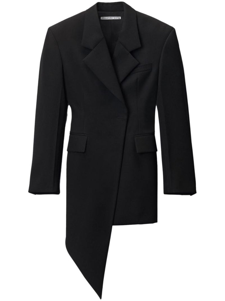 Asymmetric Wool Blazer Mini Dress