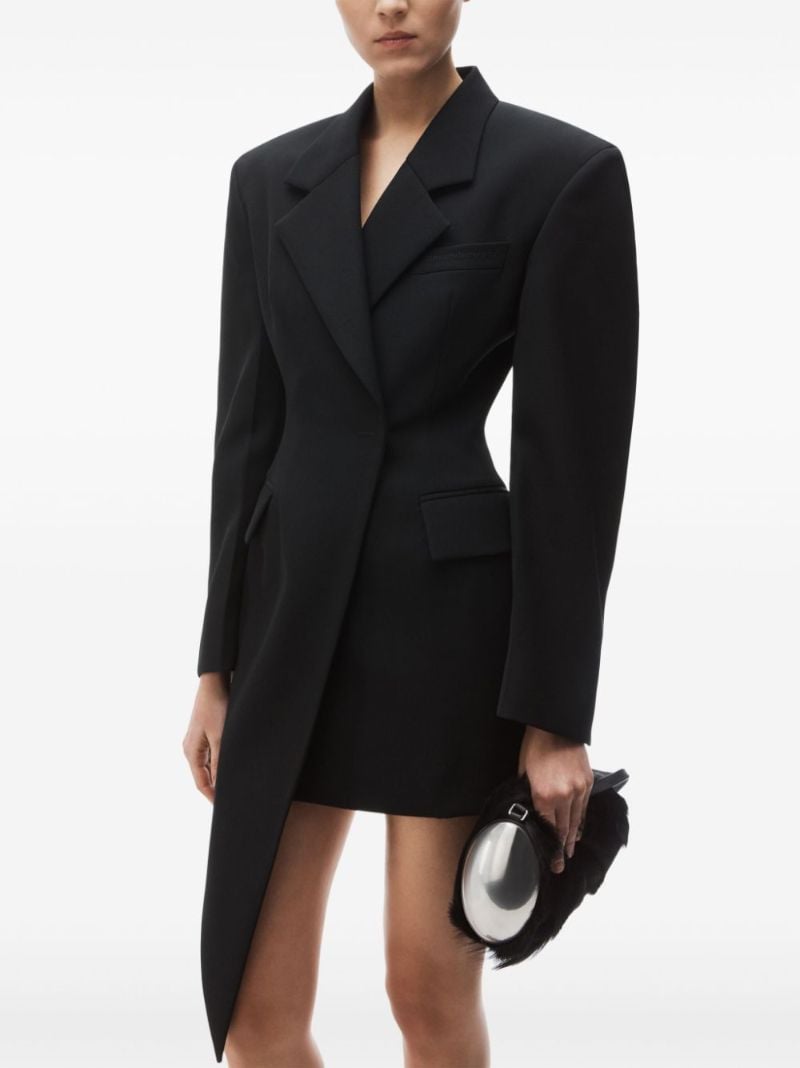 Asymmetric Wool Blazer Mini Dress