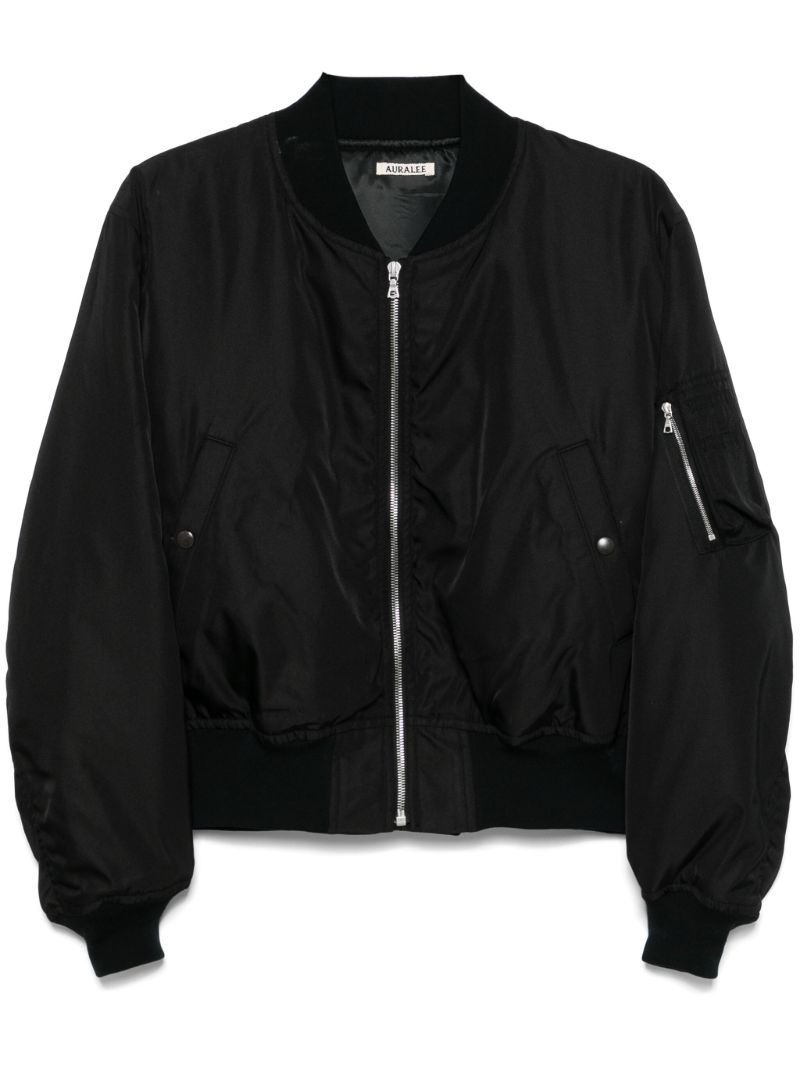 Black Silk Bomber Jacket