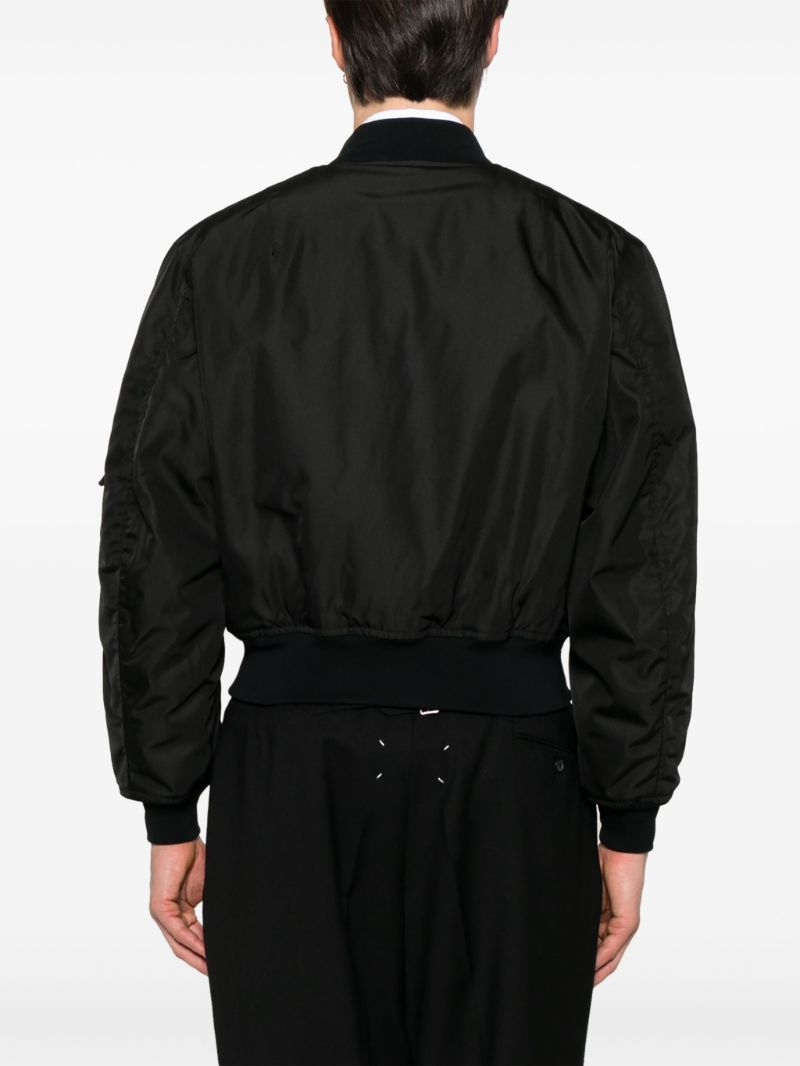 Black Silk Bomber Jacket