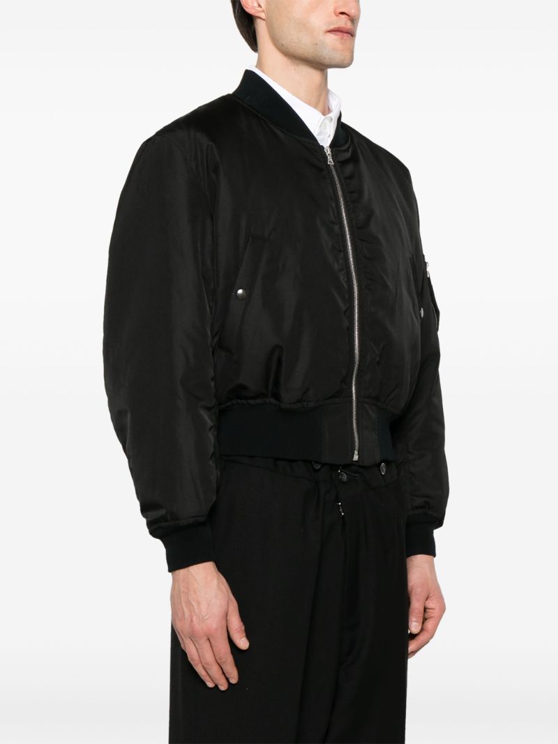 Black Silk Bomber Jacket