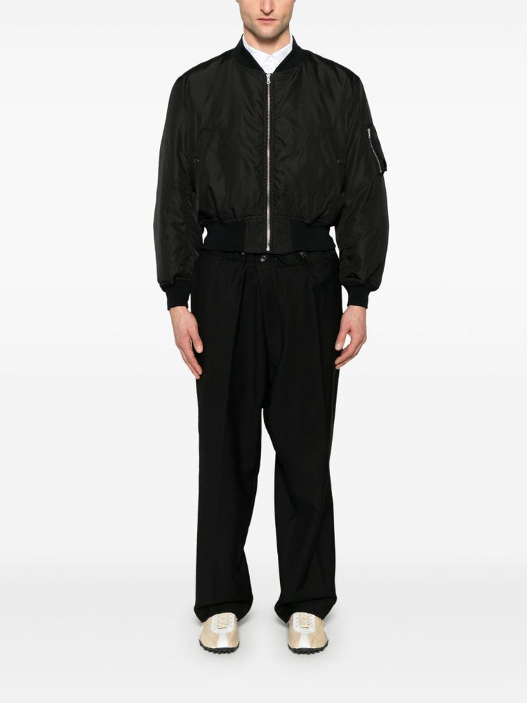 Black Silk Bomber Jacket
