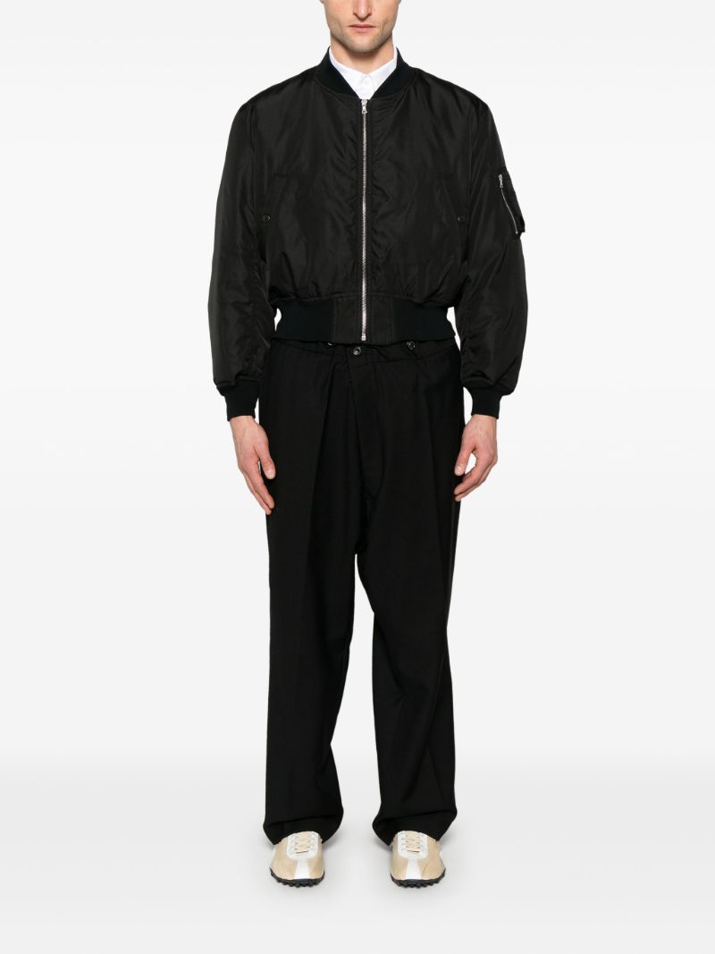 Black Silk Bomber Jacket