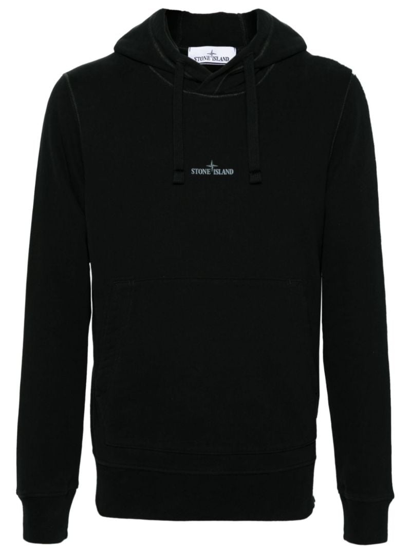 Black Logo-embroidered Hoodie