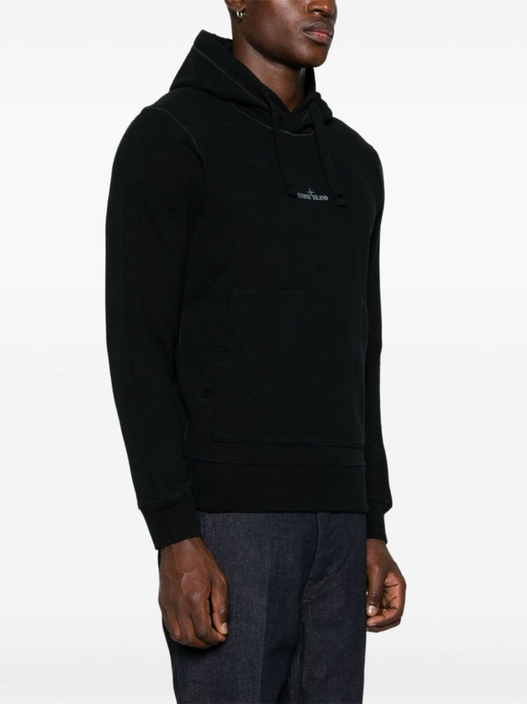Black Logo-embroidered Hoodie