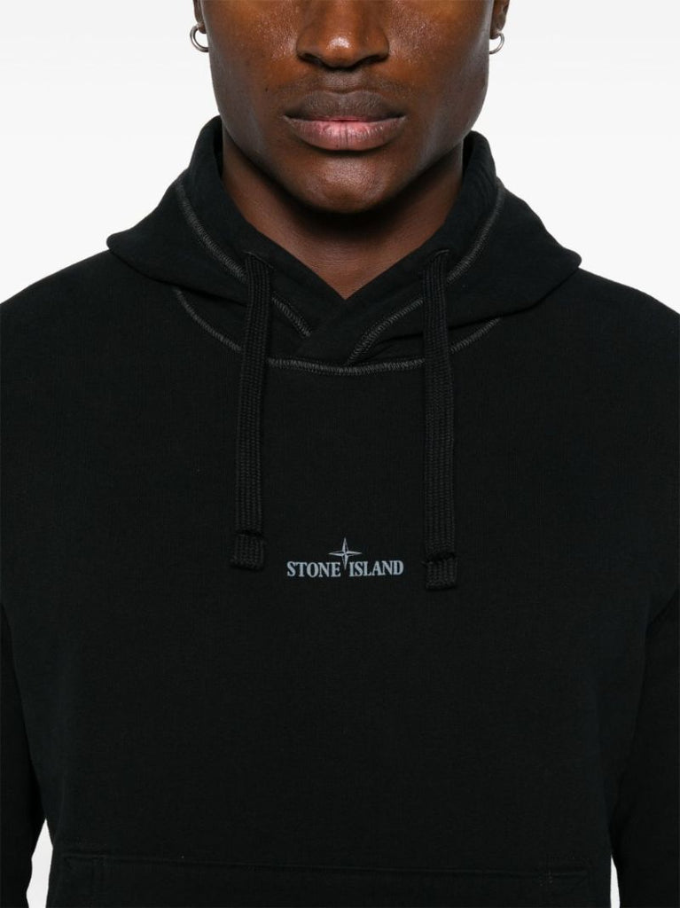 Black Logo-embroidered Hoodie