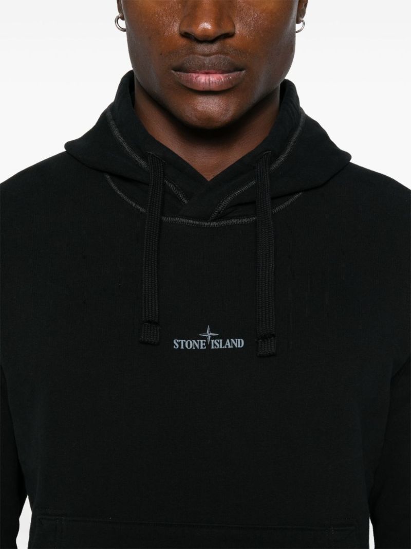 Black Logo-embroidered Hoodie