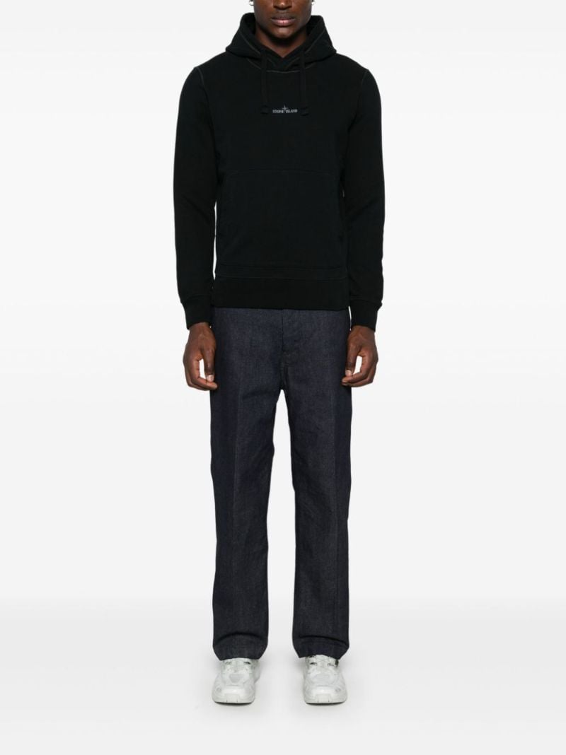 Black Logo-embroidered Hoodie