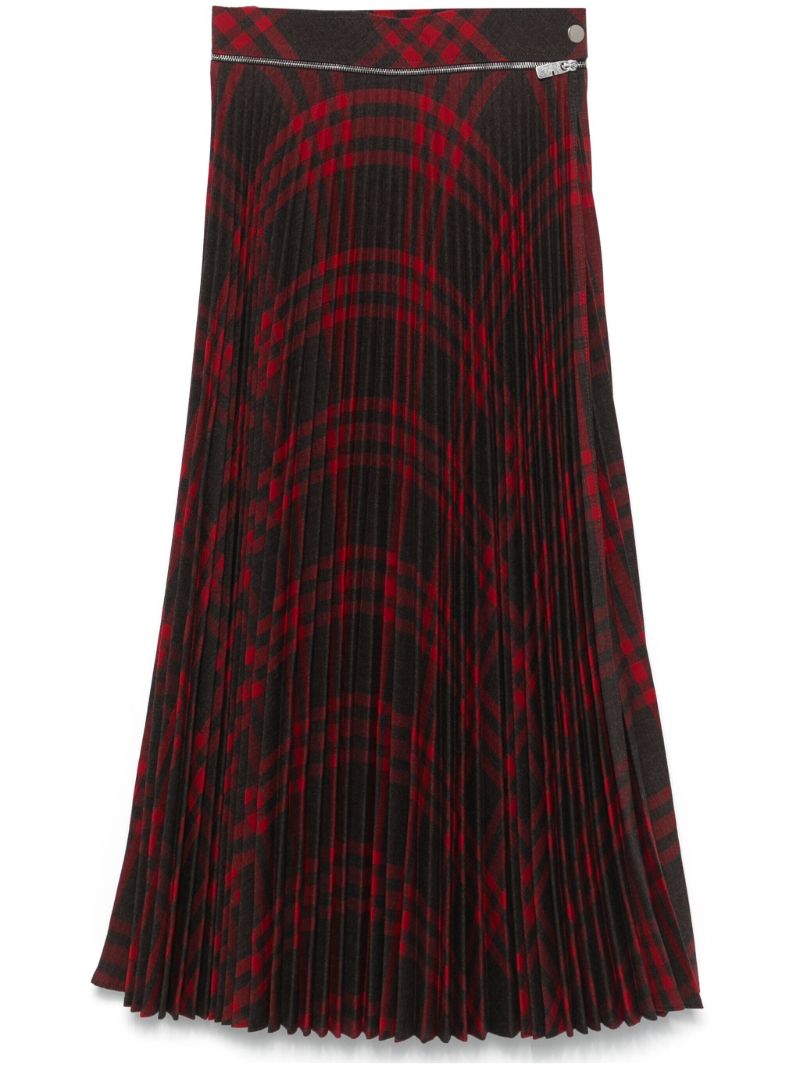 Checked Pleated Skirt