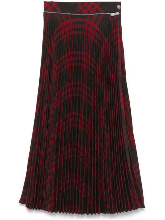 Checked Pleated Skirt