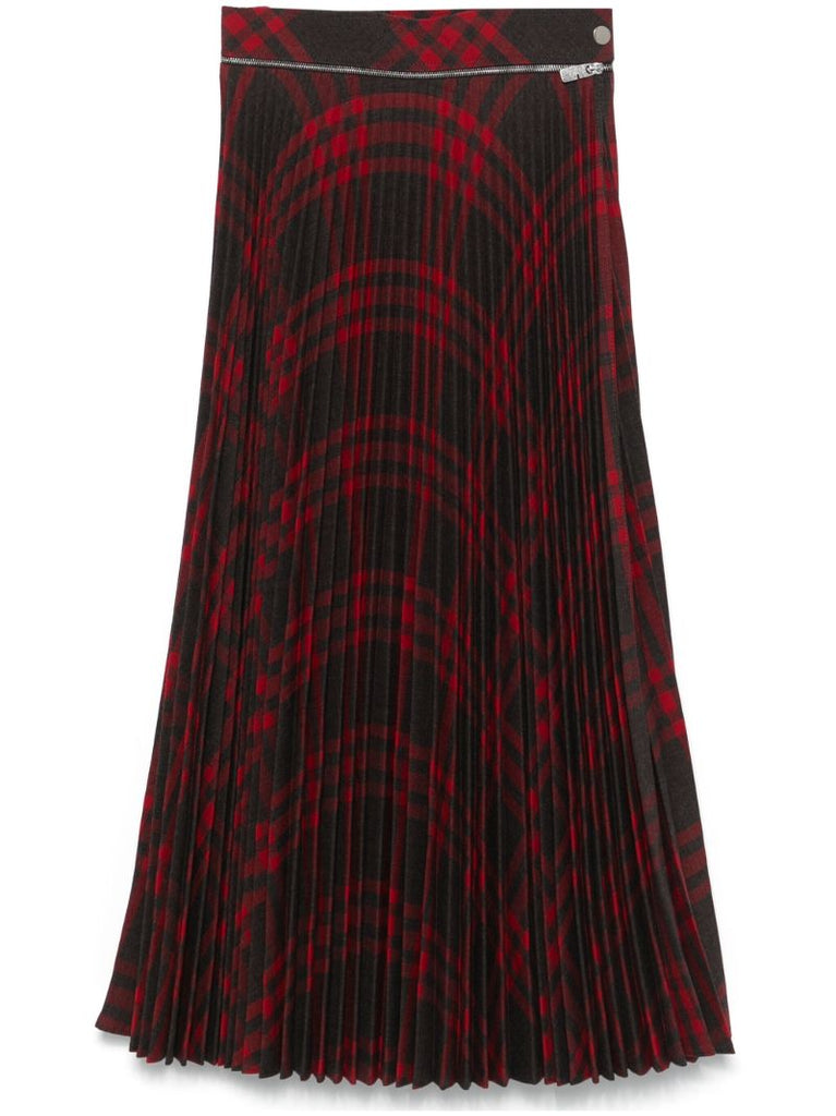 Checked Pleated Skirt
