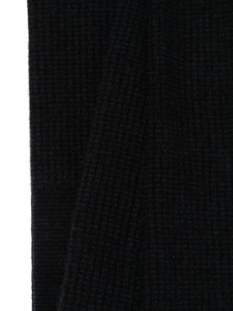 Blue Waffle-knit Scarf