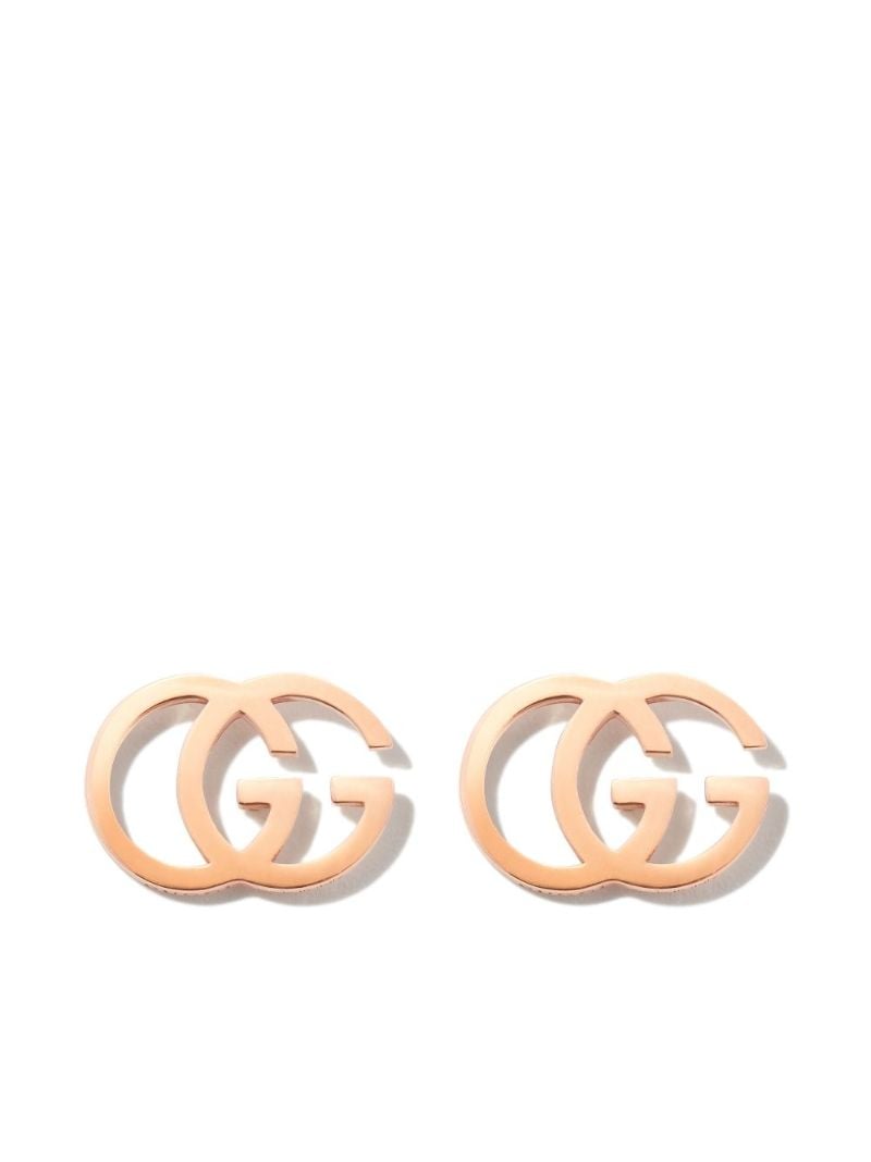 18k Rose Gold Double G Stud Earrings
