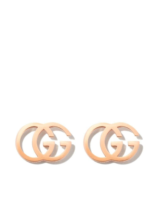 18k Rose Gold Double G Stud Earrings