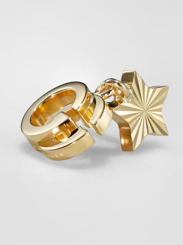 18k Yellow Gold Running Star Earrings