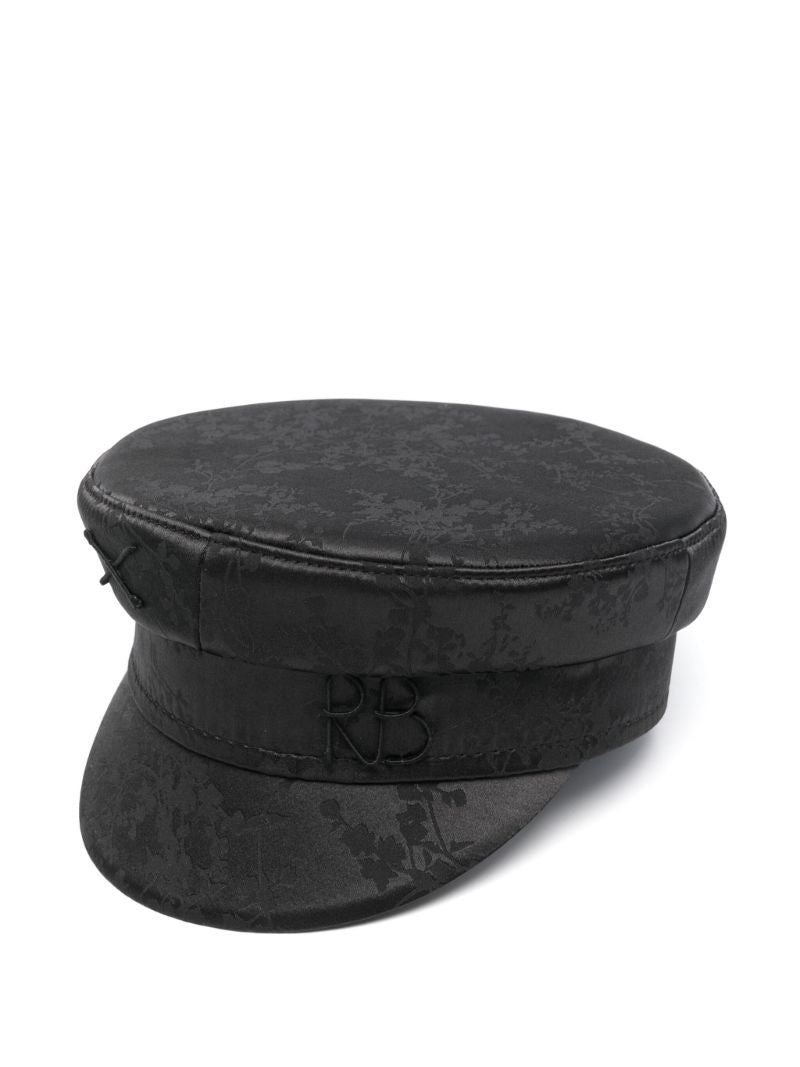 Floral-jacquard Baker Boy Cap